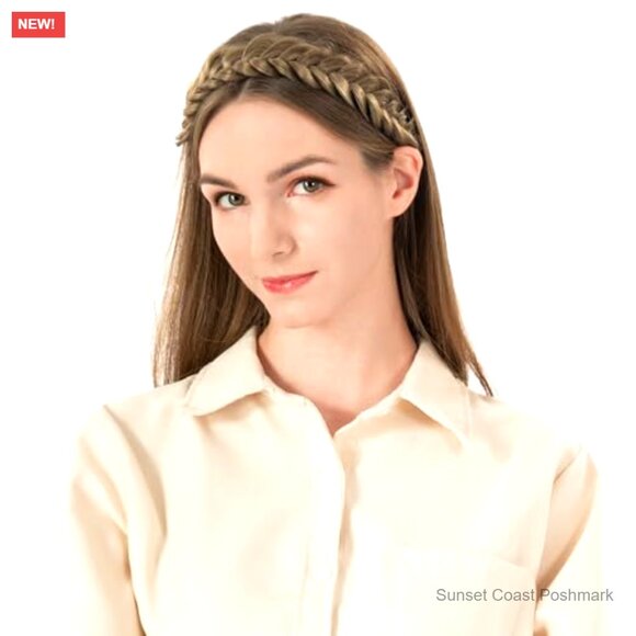 Chunky Braided Synthetic Hair Headband Elastic Stretch Hairpiece Y2K Classic main image 5